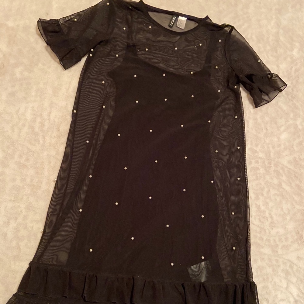 H&M Mesh & Pearl Dress